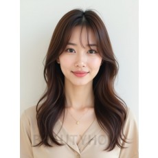 쇄골 생머리+시스루뱅