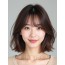 모카 브라운 쇄골 텍스처 단발+풀뱅