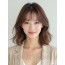 밀크티 브라운 어깨 웨이브 단발+커튼뱅