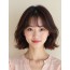 마호가니 턱밑 웨이브 단발+커튼뱅