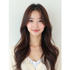 애쉬 브라운 긴 웨이브+사이드