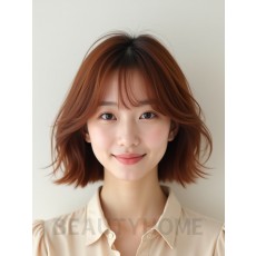 턱선 그라데이션 단발+풀뱅