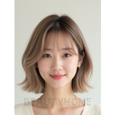 쇄골 레이어드 단발+뱅