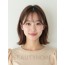 베이지 브라운 어깨 생머리+사이드