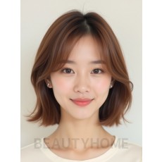 로즈 브라운 어깨 스트레이트 단발