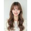 밀크티 브라운 긴 레이어+사이드뱅
