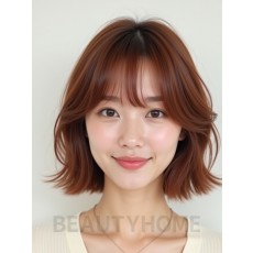 귀밑 레이어드 단발+커튼뱅