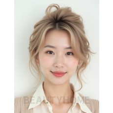 애쉬 블론드 볼륨 반묶음 헤어 (로커빌리 핀업걸 스타일)