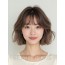 그레ige 브라운 귀밑 컬 단발+커튼뱅