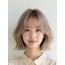 애쉬 베이지 턱밑 스트레이트 단발+풀뱅