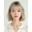 애쉬 블론드 쇄골 스택 단발+풀뱅