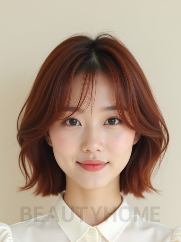 턱선 그라데이션 단발+뱅