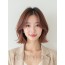 로즈 브라운 쇄골 그라데이션 단발+사이드뱅