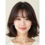 초콜릿 브라운 어깨 텍스처 단발+커튼뱅
