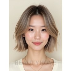턱밑 비대칭 단발