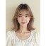 애쉬 베이지 어깨 생머리+풀뱅