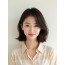 초콜릿 브라운 쇄골 비대칭 단발+사이드뱅