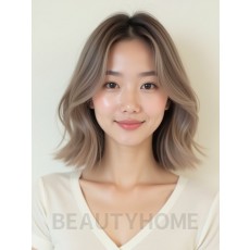 토프 브라운 어깨 텍스처 단발
