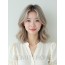 애쉬 블론드 어깨 웨이브+센터