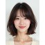 초콜릿 브라운 쇄골 블런트 단발+풀뱅