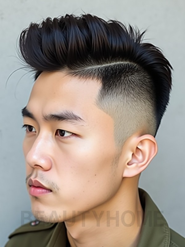 남성 블랙 투블럭