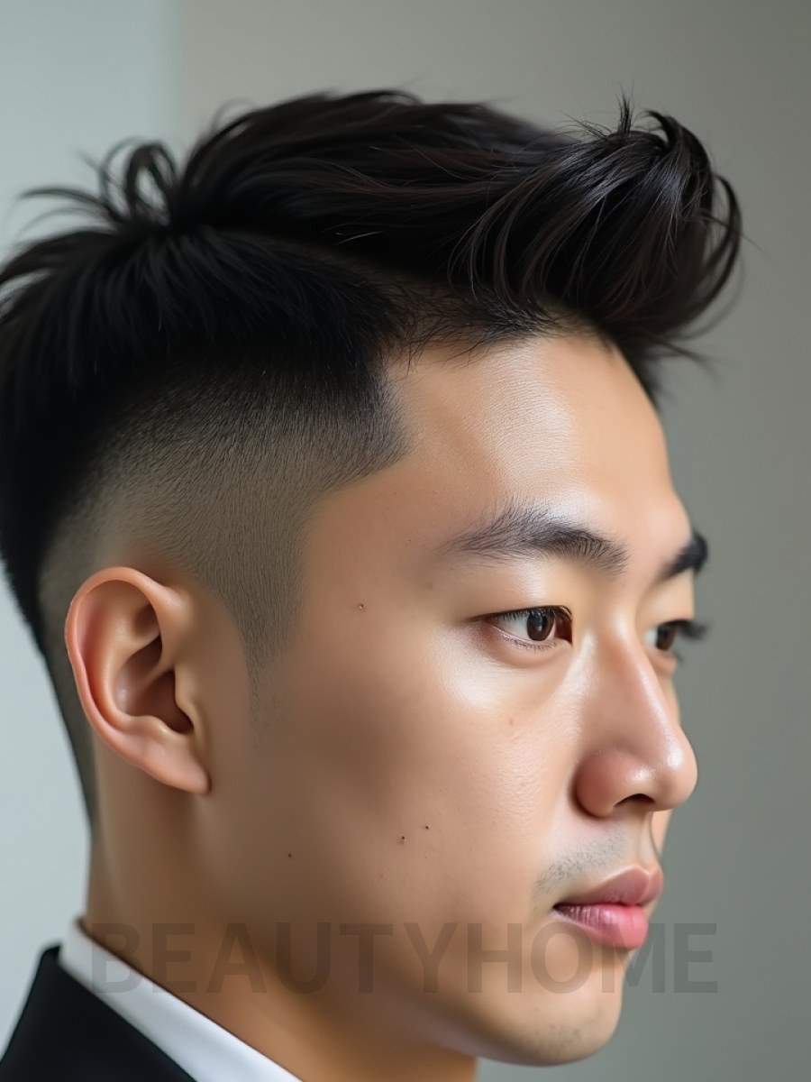 남성 블랙 투블럭
