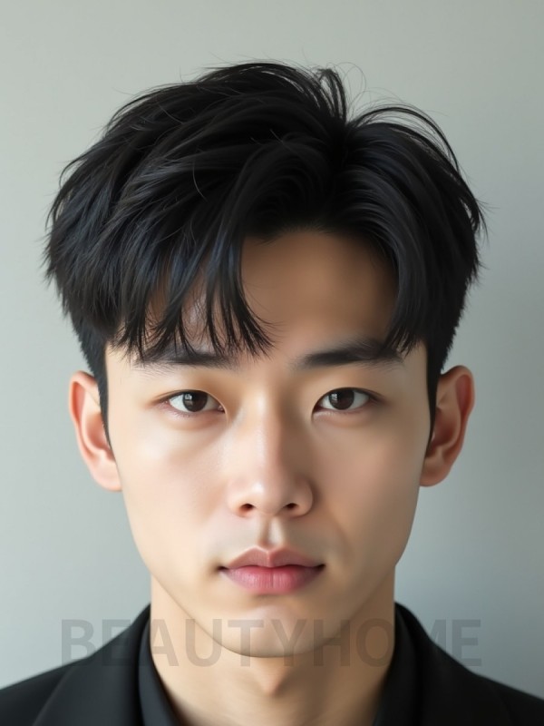 남성 블랙 투블럭