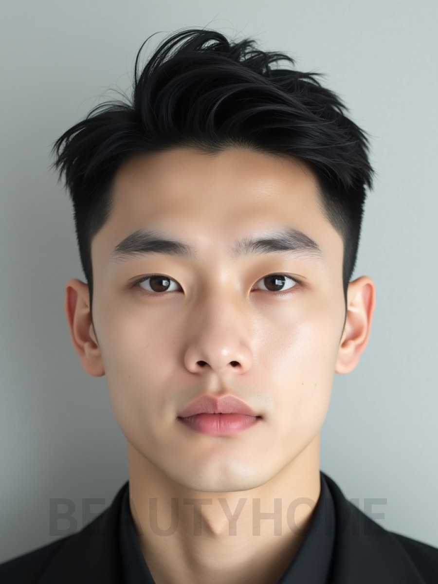 남성 블랙 투블럭