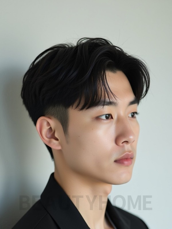 남성 블랙 투블럭