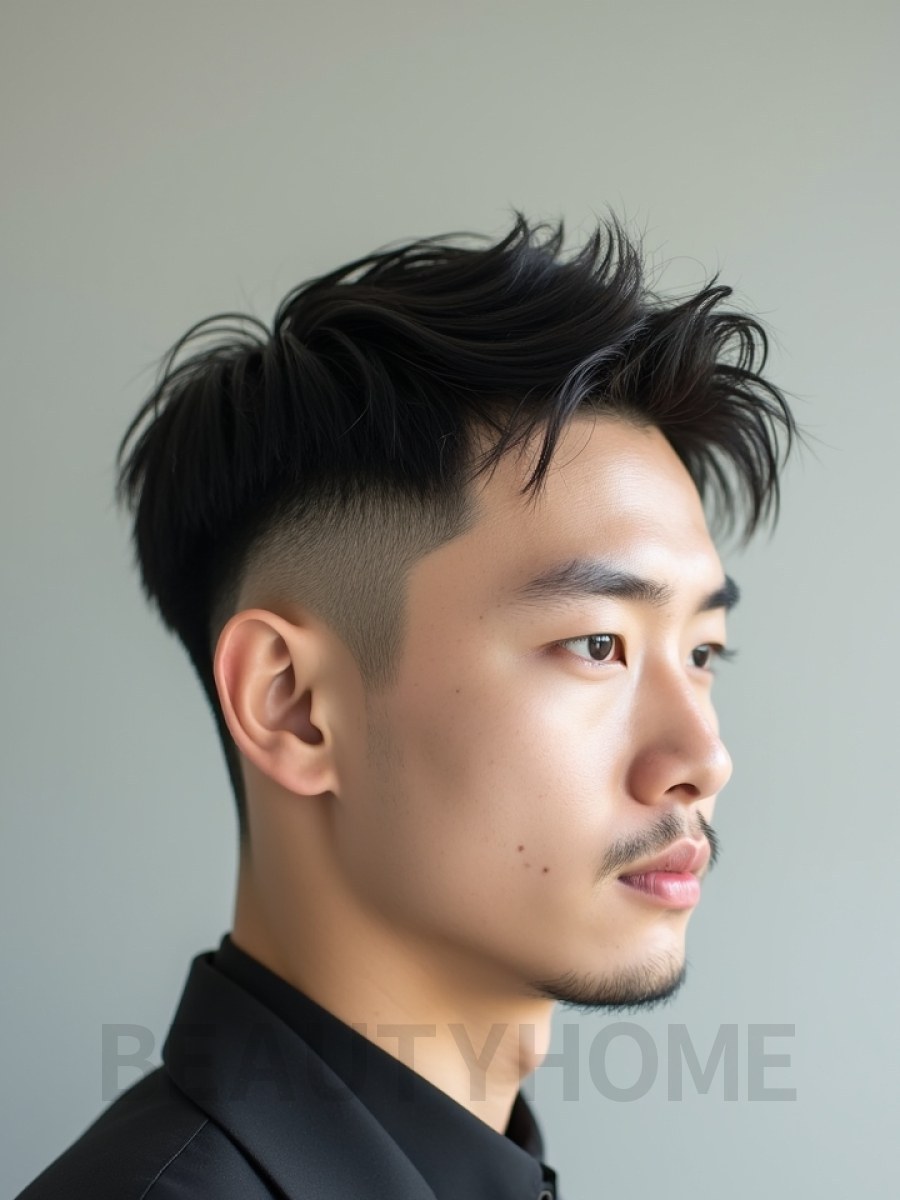 남성 블랙 투블럭