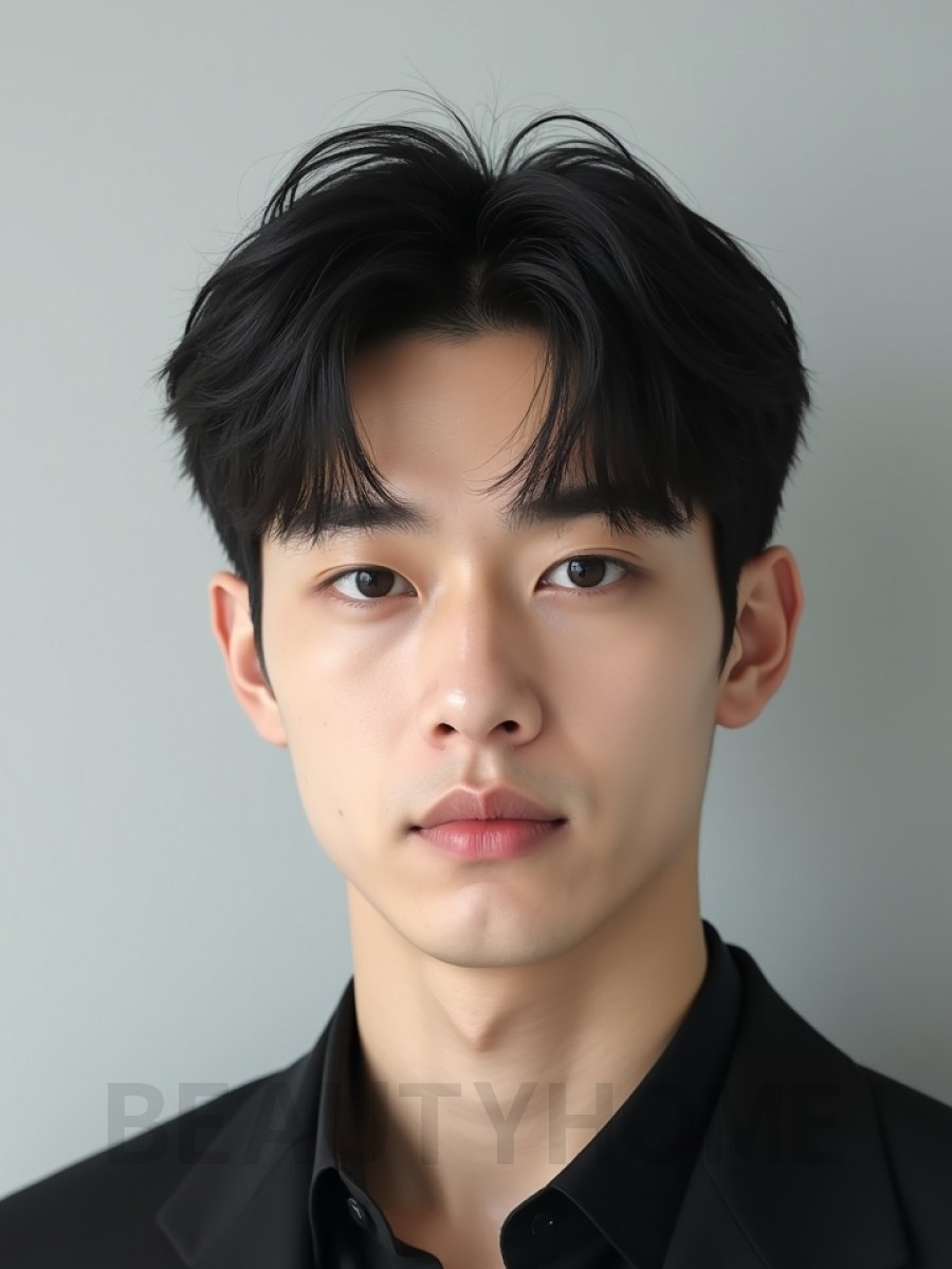 남성 블랙 투블럭
