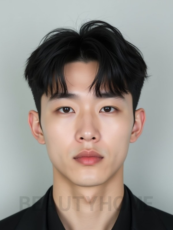 남성 블랙 투블럭