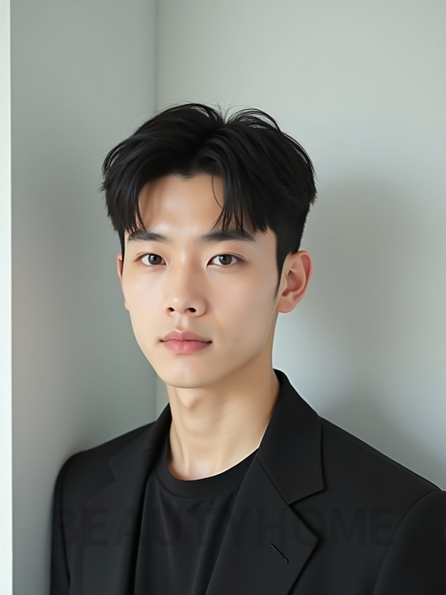 남성 블랙 투블럭