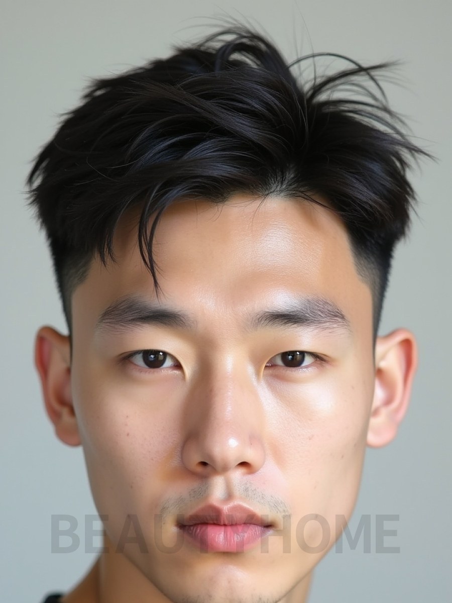 남성 블랙 투블럭