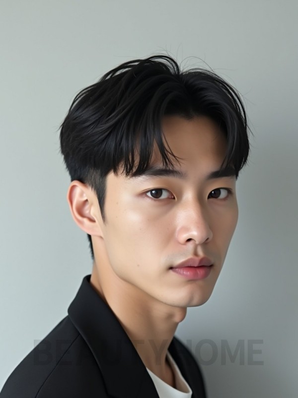 남성 블랙 투블럭