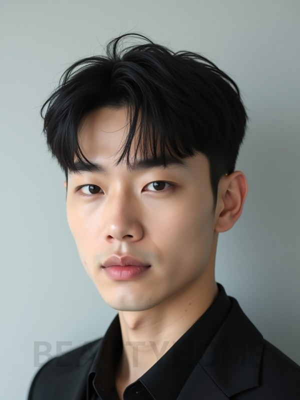 남성 블랙 투블럭