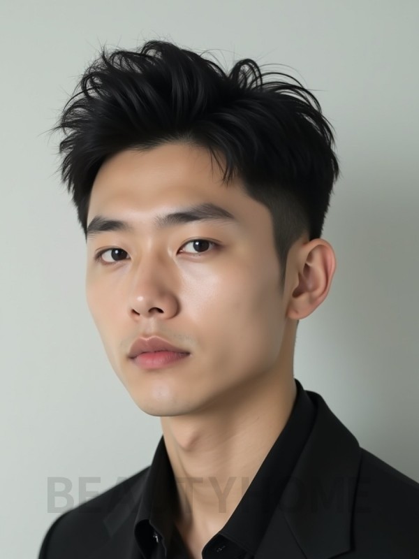 남성 블랙 투블럭