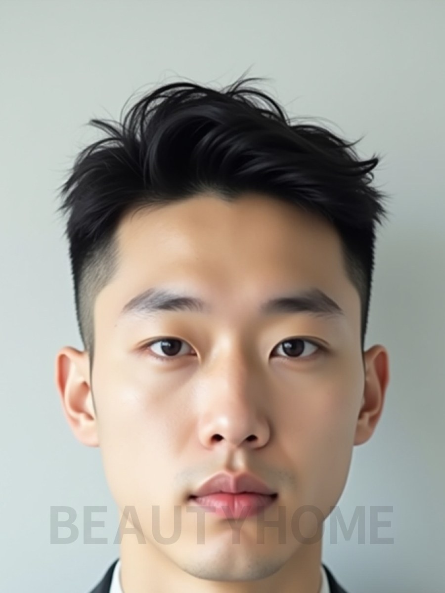 남성 블랙 투블럭