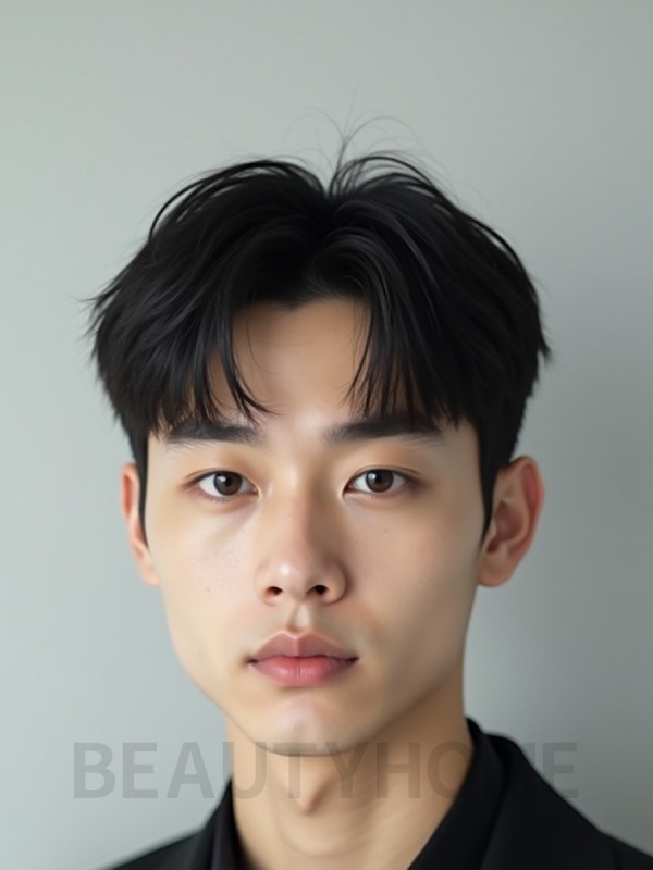남성 블랙 투블럭
