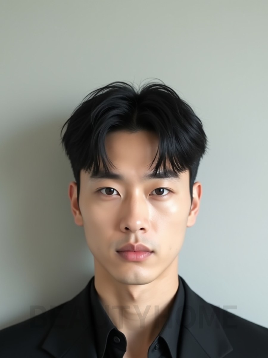 남성 블랙 투블럭