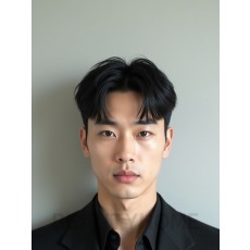 남성 블랙 투블럭