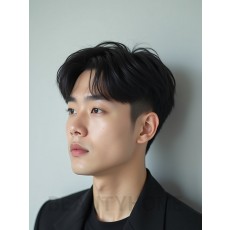 남성 블랙 투블럭