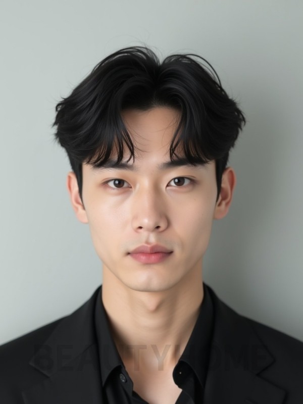 남성 블랙 투블럭