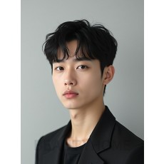 남성 블랙 투블럭