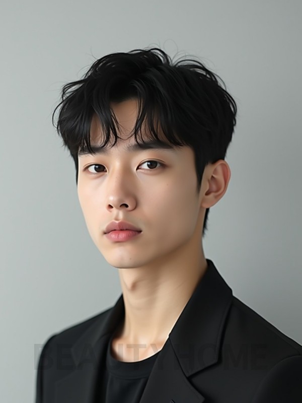 남성 블랙 투블럭