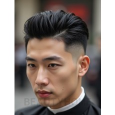 남성 블랙 투블럭