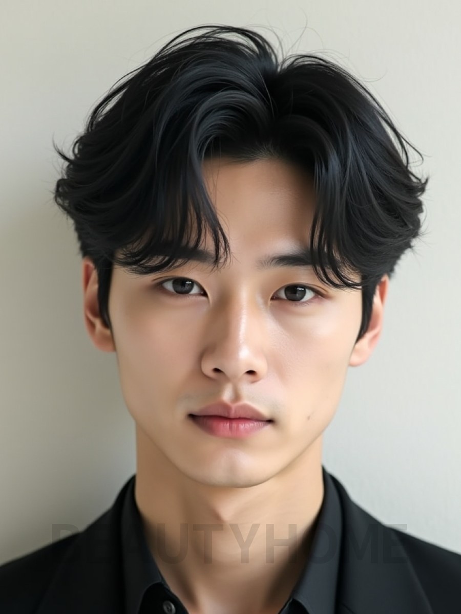 남성 블랙 오버컷