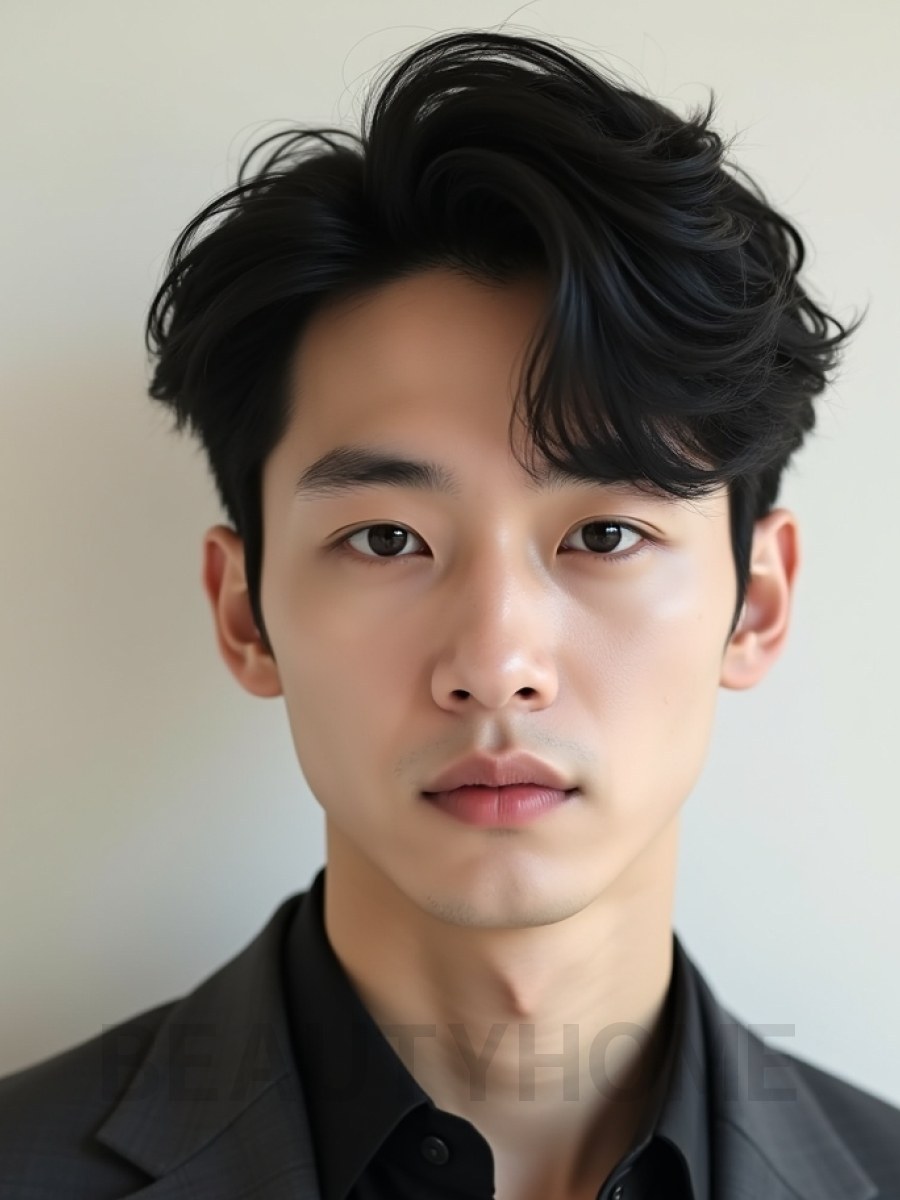 남성 블랙 투블럭