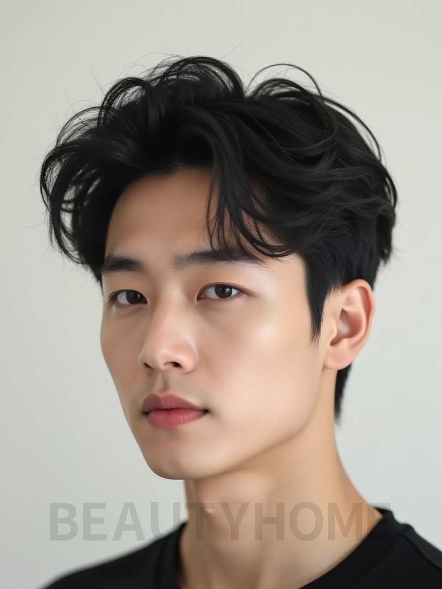 남성 블랙 투블럭