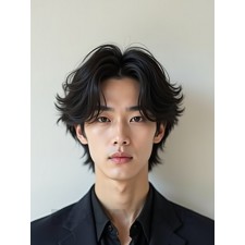 남성 블랙 레이어드컷
